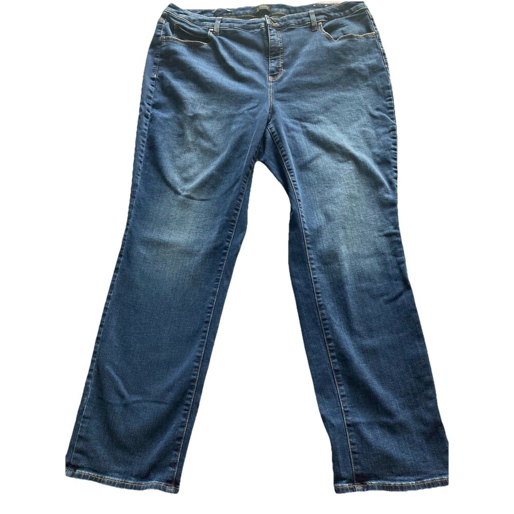 Talbots Blue Jeans Women’s 20W Straight Leg Comfort Stretch Good Condition